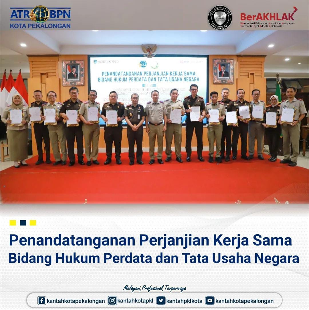 Penandatanganan Perjanjian Kerja Sama Bidang Hukum Perdata dan Tata Usaha Negara