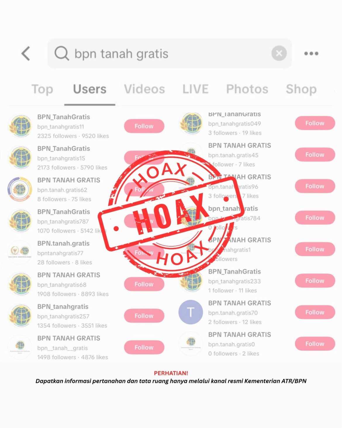Hoaks “BPN Tanah Gratis” Beredar di TikTok, Kementerian ATR/BPN Imbau Masyarakat Waspada
