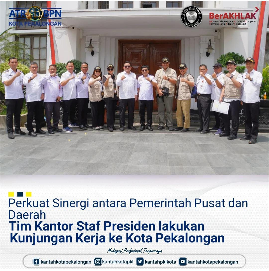 Perkuat Sinergi antara Pemerintah Pusat dan Daerah Tim Kantor Staf Presiden lakukan Kunjungan Kerja ke Kota Pekalongan