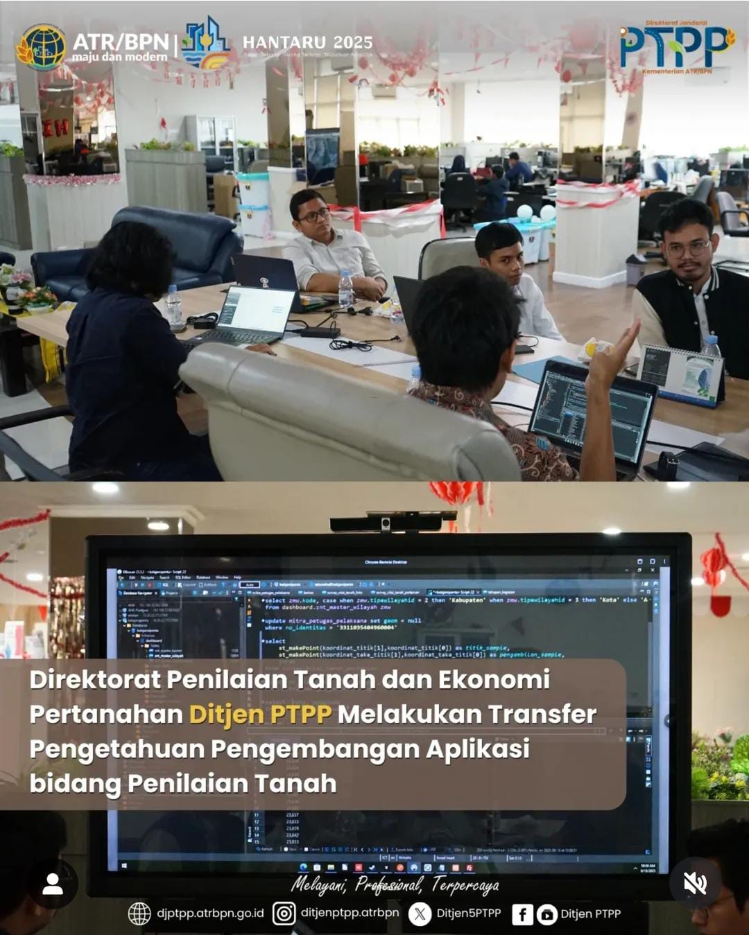 Direktorat Penilaian Tanah dan Ekonomi Pertanahan Ditjen PTPP Melakukan Transfer Pengetahuan Pengembangan Aplikasi bidang Penilaian Tanah