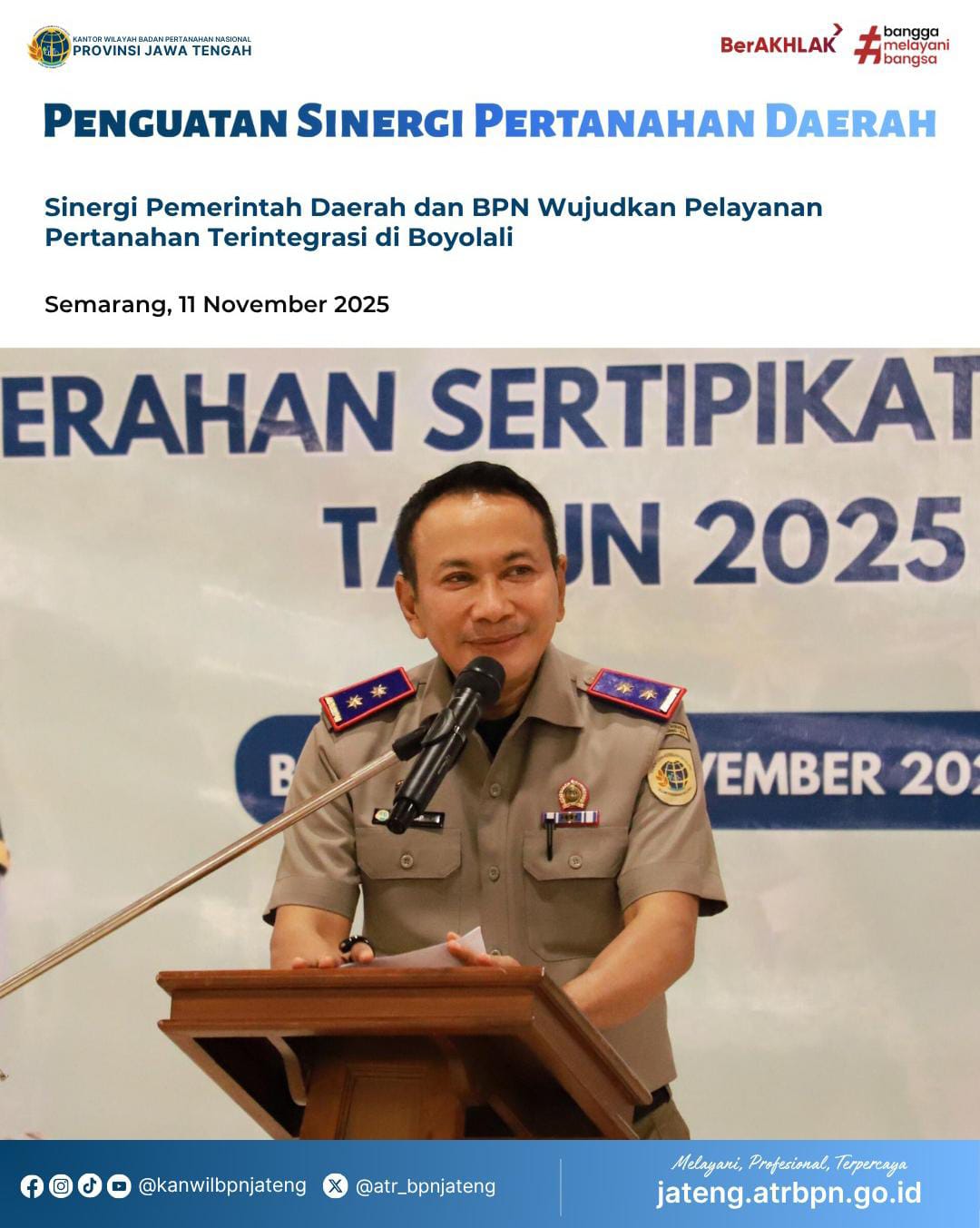 Penguatan Sinergi Pertanahan Daerah Sinergi Pemerintah Daerah dan BPN Wujudkan Pelayanan Pertanahan Terintegrasi di Boyolali