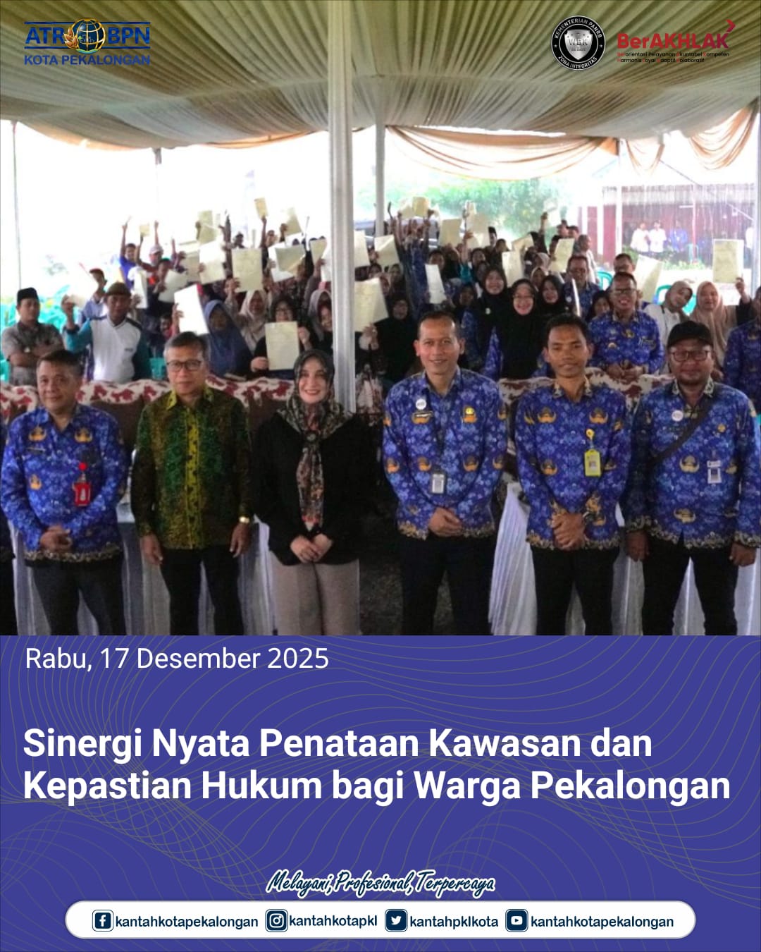 Sinergi Nyata Penataan Kawasan dan Kepastian Hukum bagi Warga Pekalongan