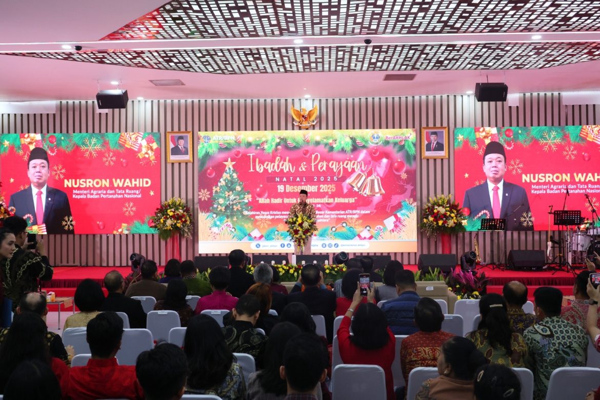 Buka Ibadah dan Perayaan Natal 2025 Kementerian ATR/BPN, Menteri Nusron: Jadikan Esensi Agama sebagai Semangat Bekerja