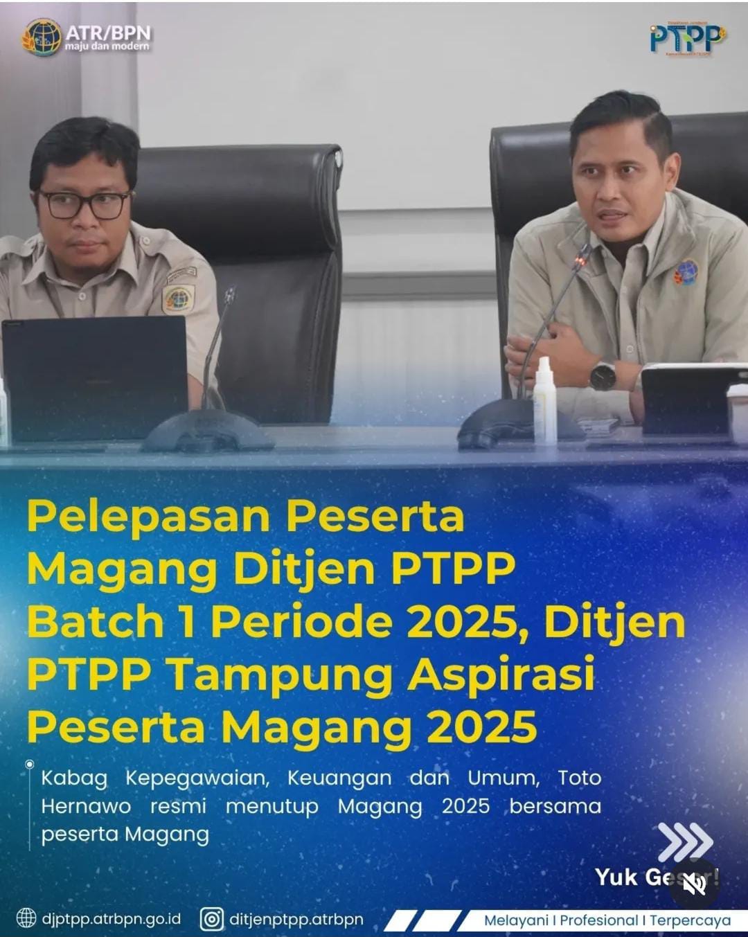 Pelepasan Peserta Magang Ditjen PTPP Batch 1 Periode 2025, Ditjen PTPP Tampung Aspirasi Peserta Magang 2025