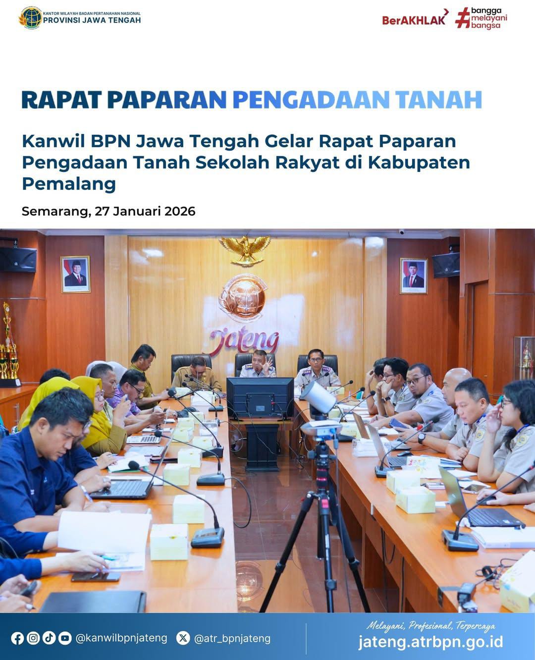 Rapat Paparan Pengadaan Tanah Kanwil BPN Jawa Tengah Gelar Rapat Paparan Pengadaan Tanah Sekolah Rakyat di Kabupaten Pemalang