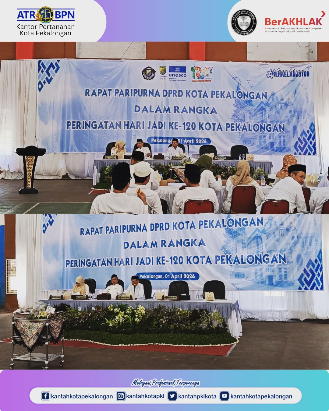 Kantor Pertanahan Kota Pekalongan mengikuti Rapat Paripurna DPRD