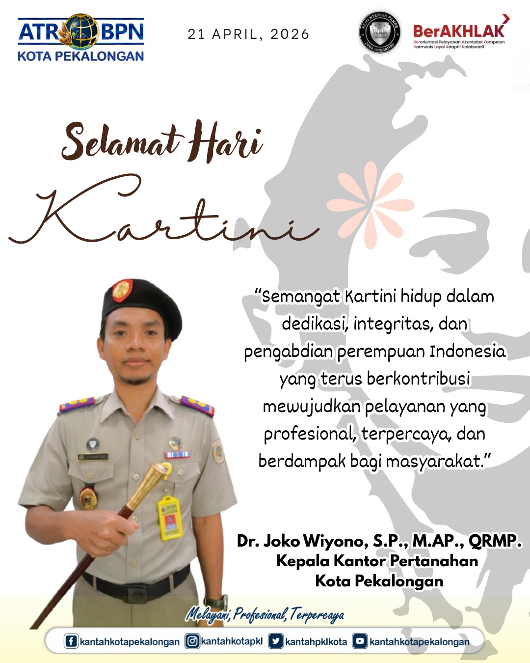 Kantah Kota Pekalongan Mengucapkan Selamat Hari Kartini