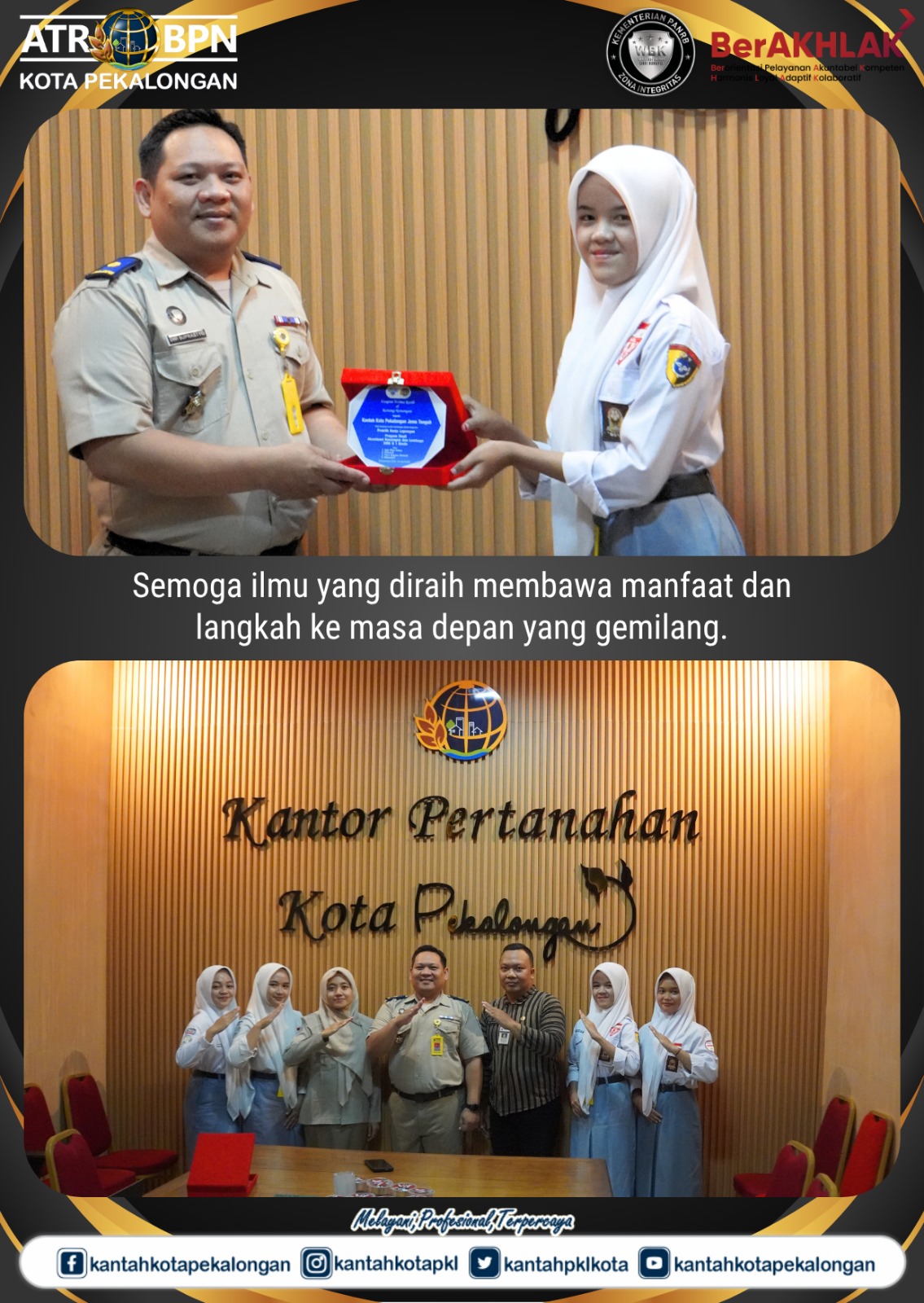 Pelepasan Siswa PKL Kantah Kota Pekalongan