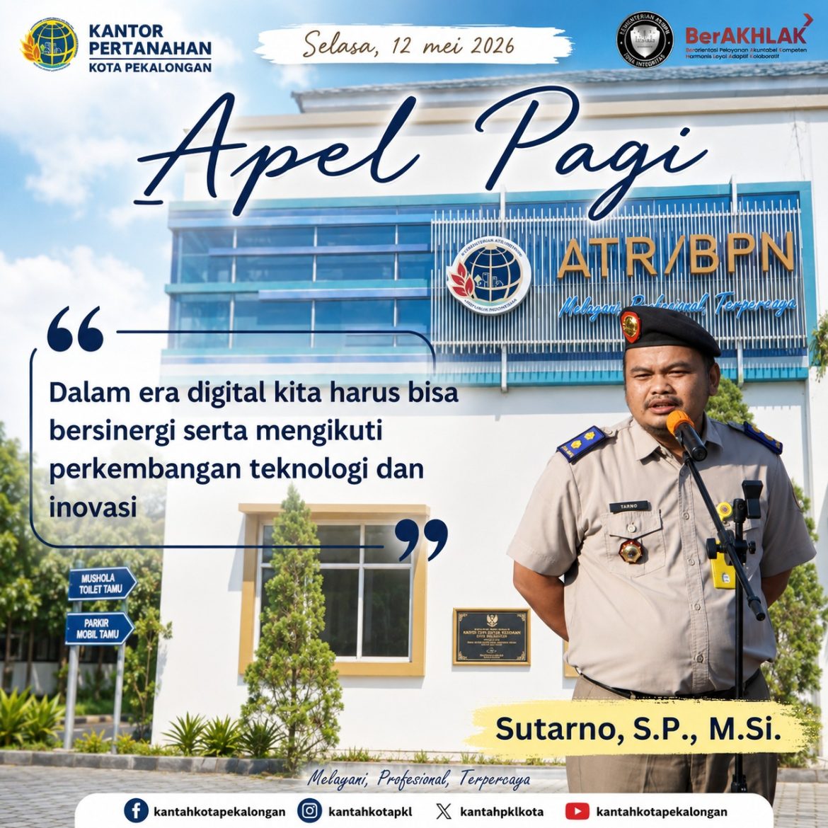 Kantah Kota Pekalongan Melaksanakan Apel Pagi