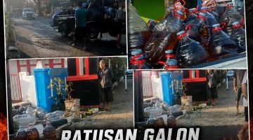 Om Bob Akan Laporkan Ke Mabes Polri, Ratusan Galon Berisikan Solar Tumpah Ke Jalan
